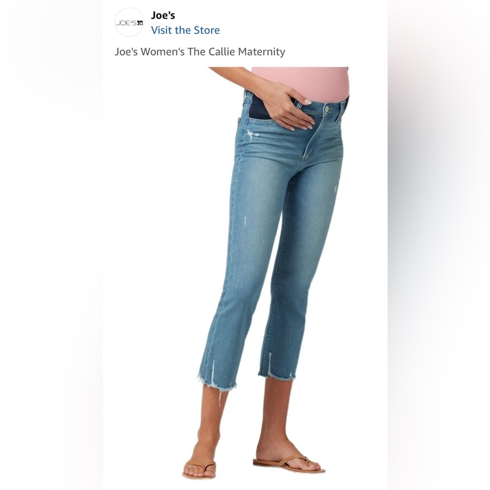 Joe's Jeans maternity Blue Ankle Cropped Denim. Callie fit.